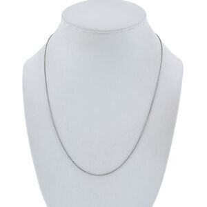 Vintage Italy Sterling Silver 925 0.9mm Snake Chain Necklace 18.5"